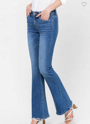 Mid Rise Flare Jeans- No Rips