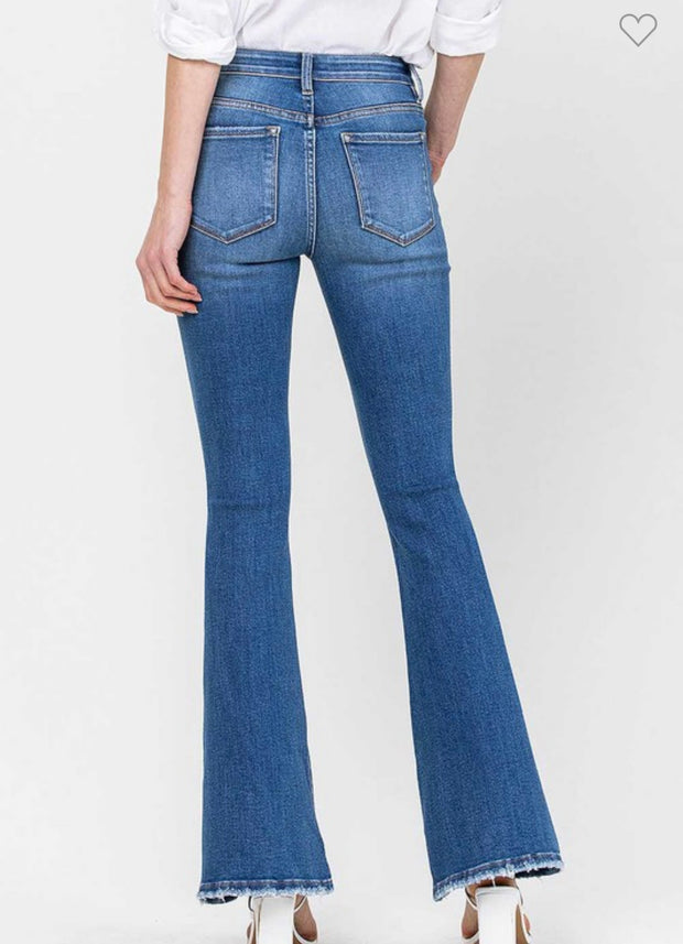 Mid Rise Flare Jeans- No Rips