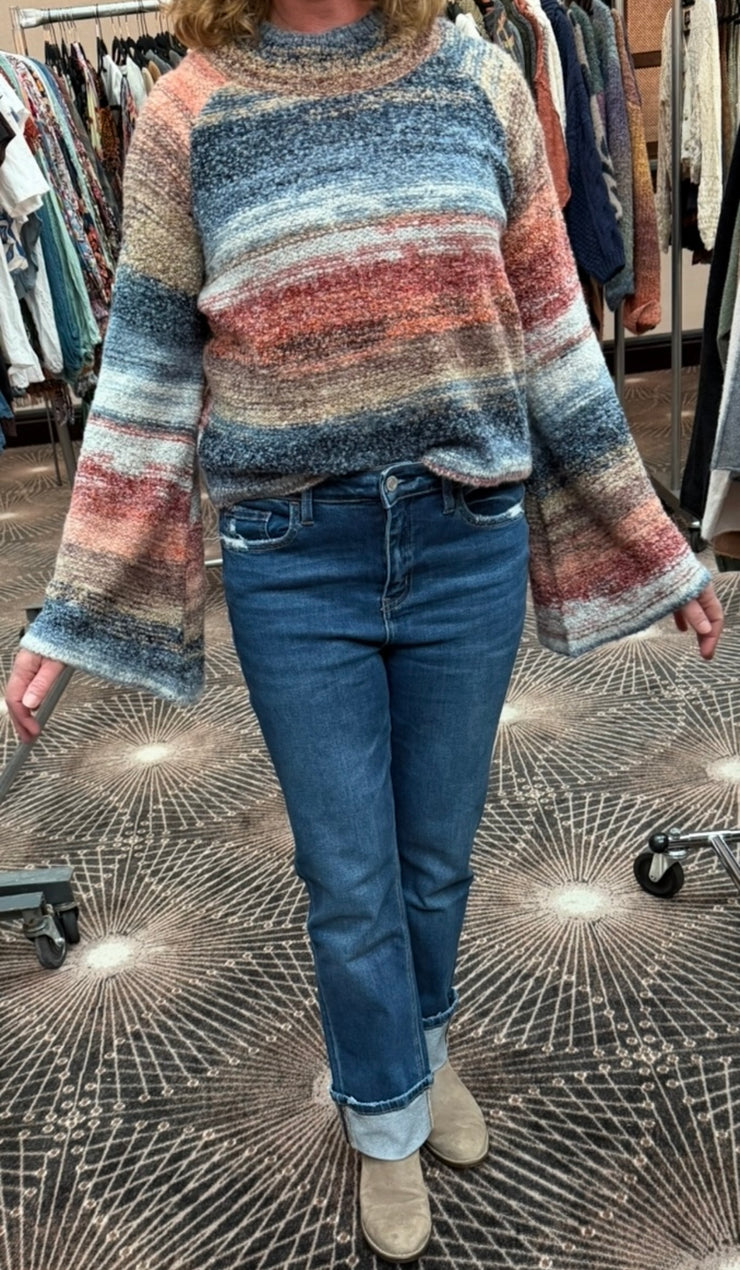 Multi Color Mock Neck Sweater