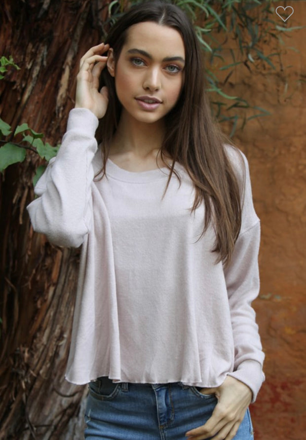 Baby Mauve Brushed Rib Top