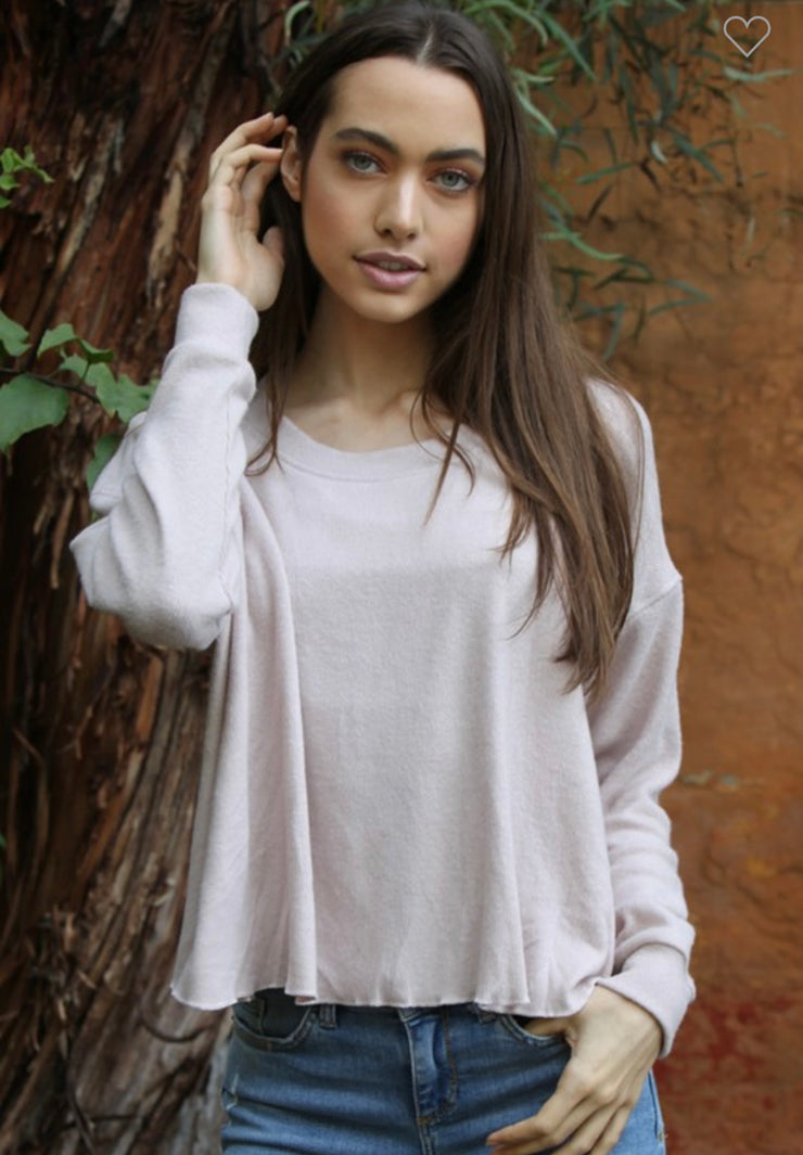 Baby Mauve Brushed Rib Top