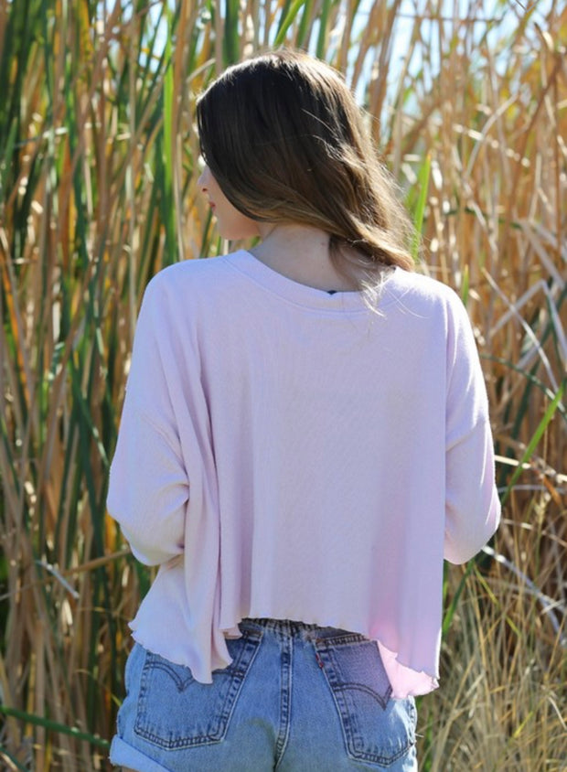 Baby Mauve Brushed Rib Top
