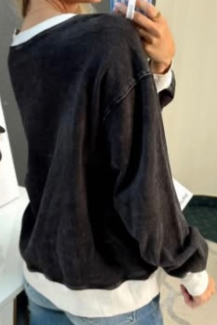 Black Mineral Washed Everyday Top