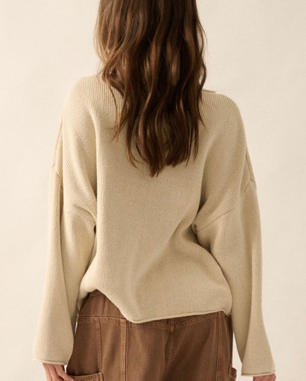 Solid Rib Knit Oversized Sweater- Available in 3 Colors!