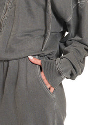 Mineral Washed French Terry Jumpsuit- Available in Charcoal & Brown