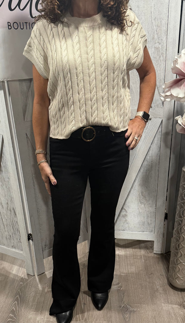 Oatmeal Cable Sweater Vest