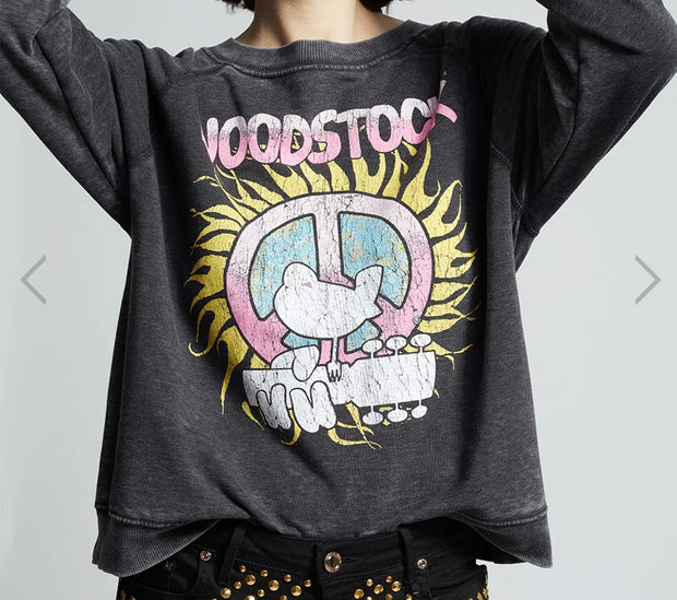 Charcoal Woodstock 1969 Peace and Sun Sweatshirt