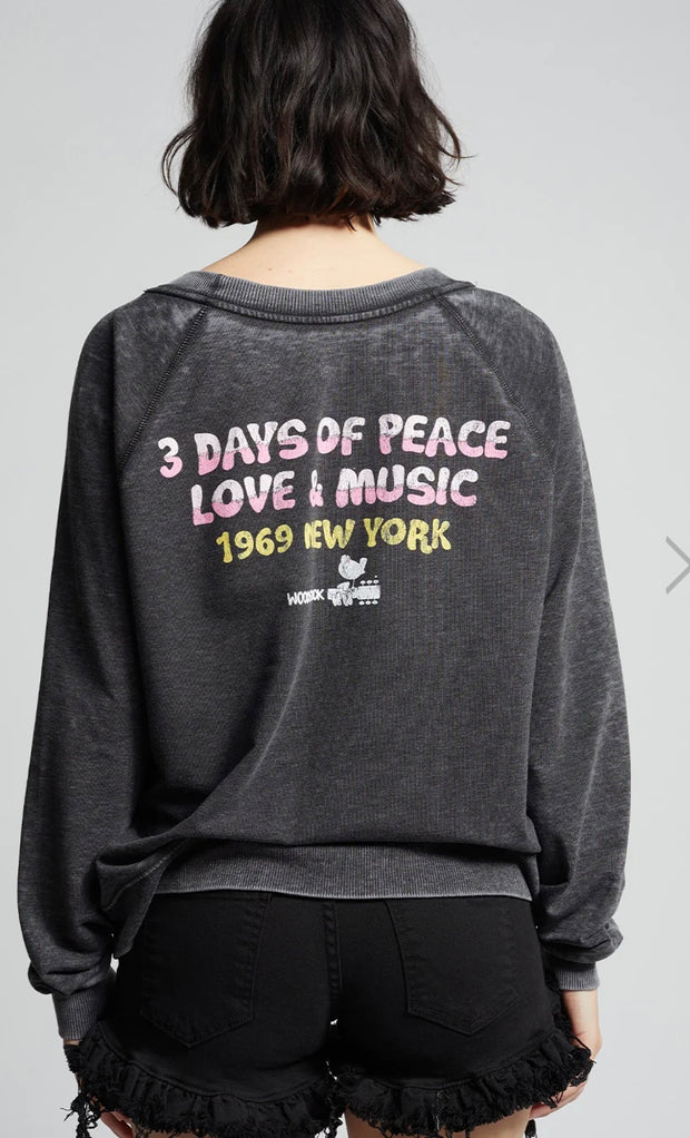 Charcoal Woodstock 1969 Peace and Sun Sweatshirt