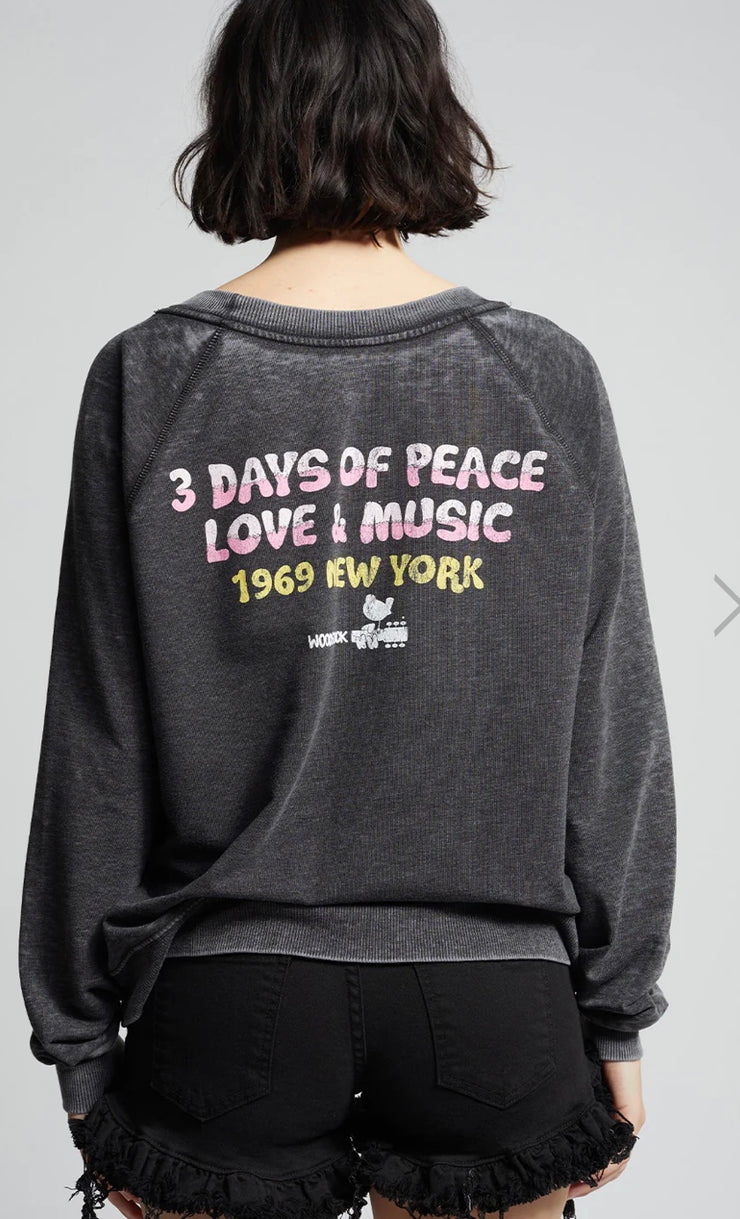 Charcoal Woodstock 1969 Peace and Sun Sweatshirt