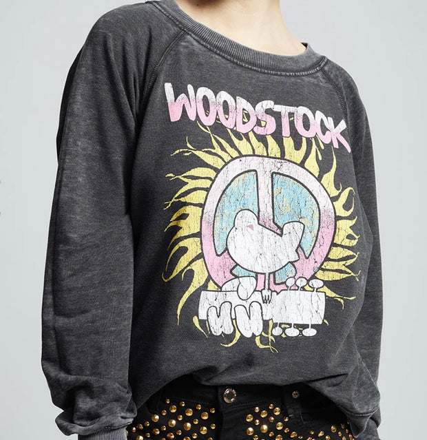 Charcoal Woodstock 1969 Peace and Sun Sweatshirt