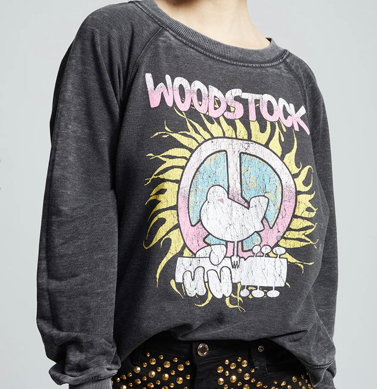 Charcoal Woodstock 1969 Peace and Sun Sweatshirt