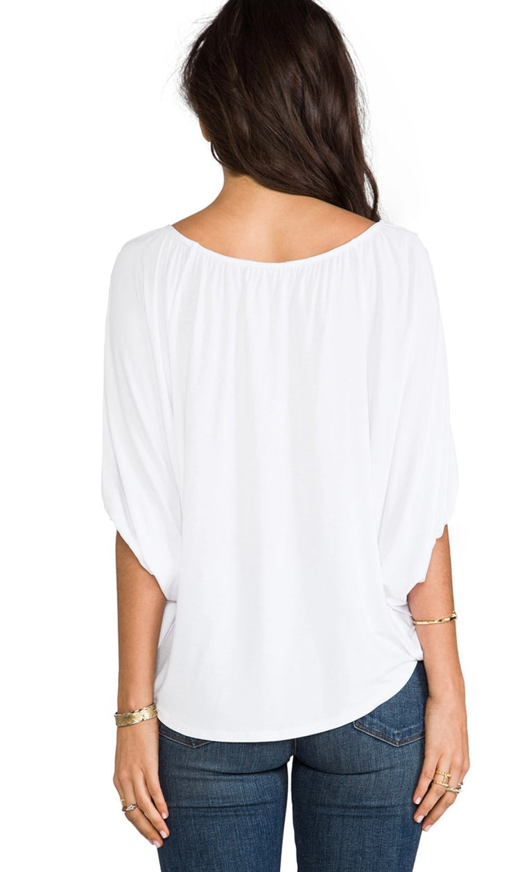 White Short Sleeve James Top