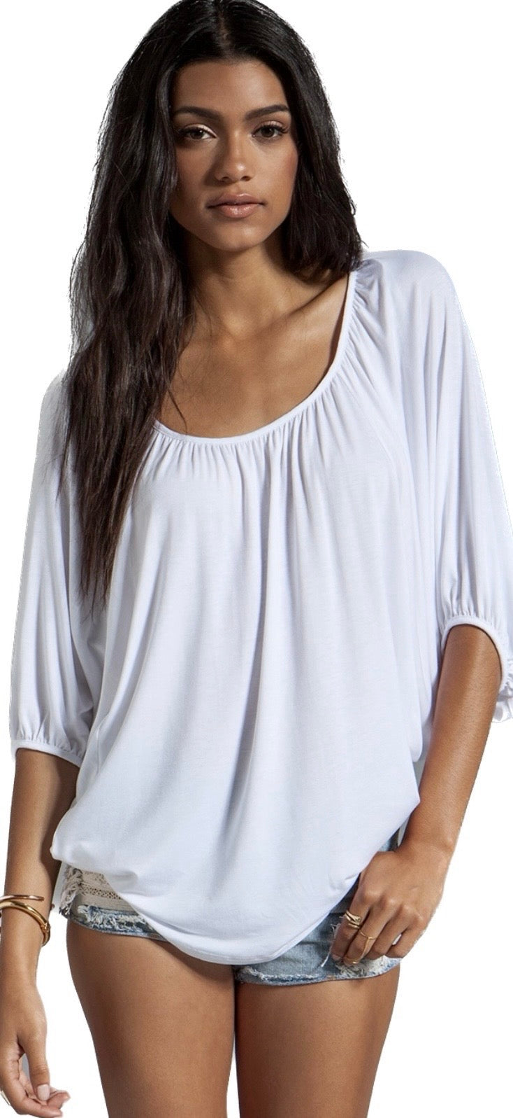 White Short Sleeve James Top