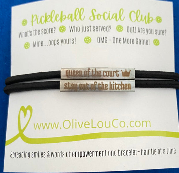 Empowerment Bracelet~Hair Ties- Pickleball Social Club