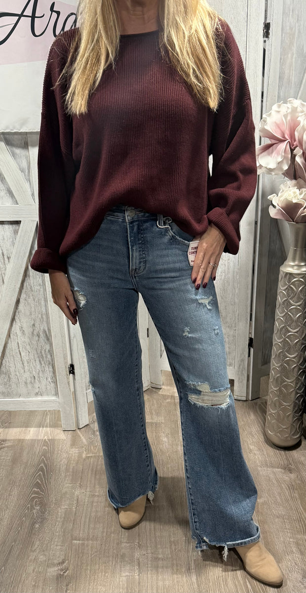 Solid Rib Knit Oversized Sweater- Available in 3 Colors!