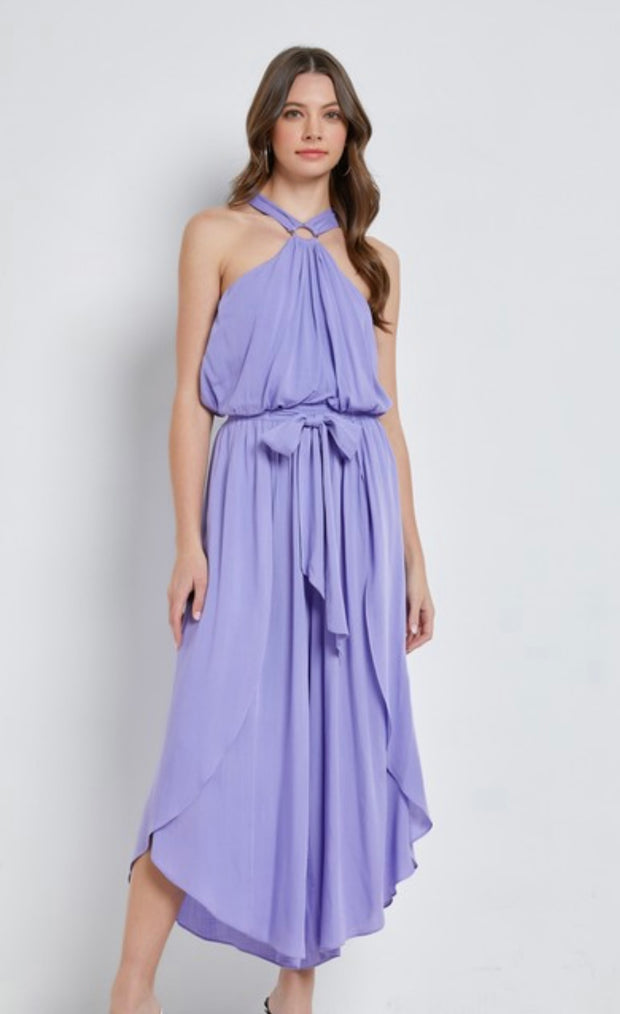 Lavender Ring Waist Tie Wrap Jumpsuit (comes in white too)